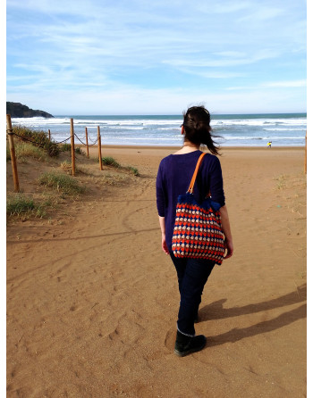 BOLSO TWIST AZUL/NARANJA