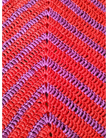 BOLSO CHEVRON ROJO/MORADO