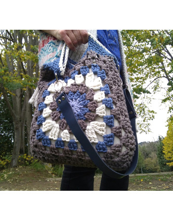 BOLSO FLOR AZUL